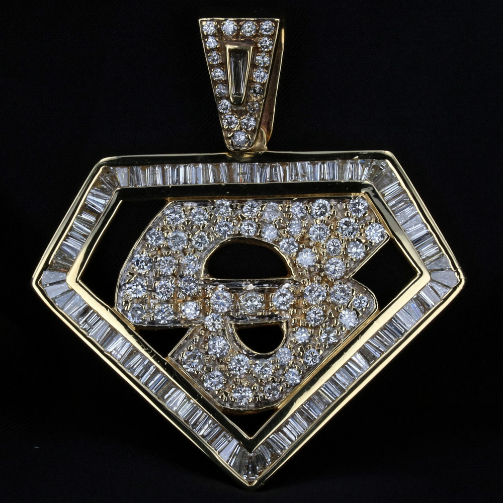8.50 Carats of Diamonds Superman Pendant